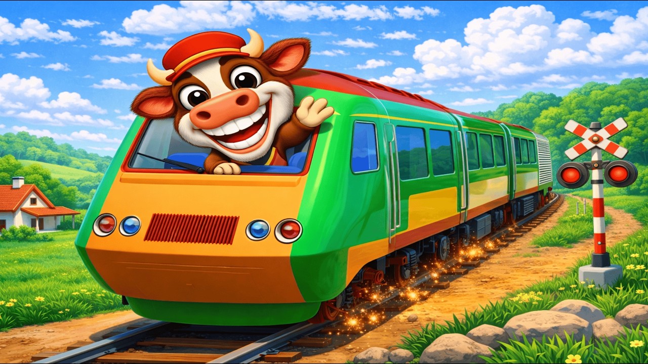 Funny Cow&rsquo;s Train Adventure 😄 | Kids Cartoon Train Story |BLU BLU SHOW