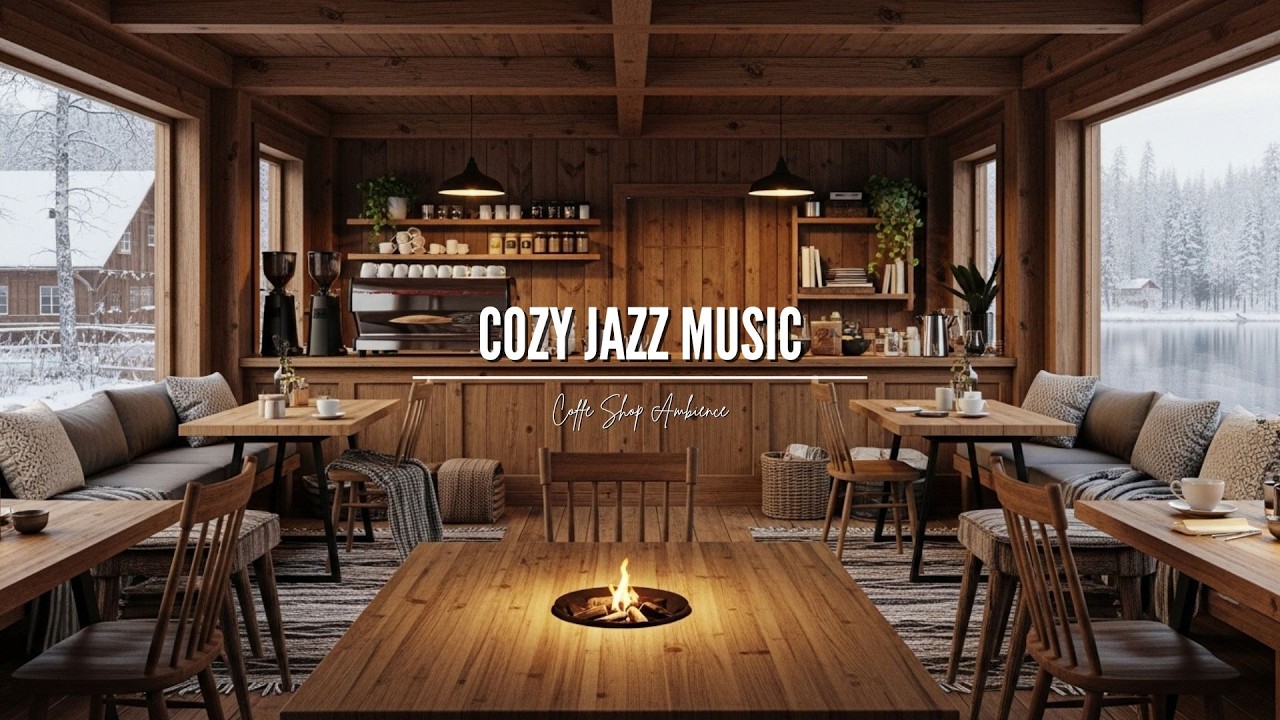 Calm Snowy Café Piano Jazz ❄️ Gentle Music for Studying, Working, Focusing & Sleeping