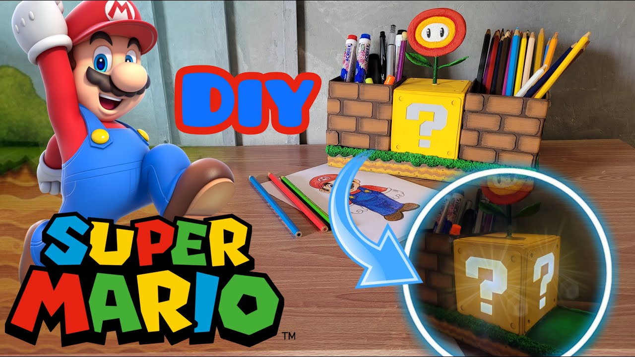 #Diy #Geek Super Mario Bros - Como fazer luminária porta lápis do Mario