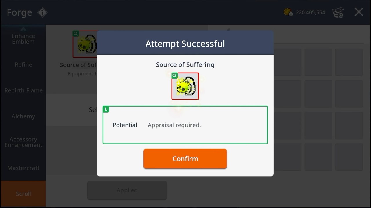Maplestory M - Source Of Suffering / Exalt / Accessory Enhancements