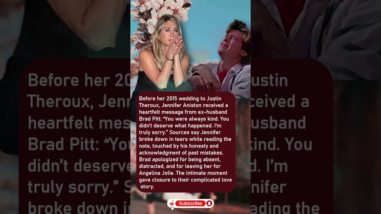 Jennifer Aniston in Tears After Brad Pitt&rsquo;s Heartfelt Apology 💔