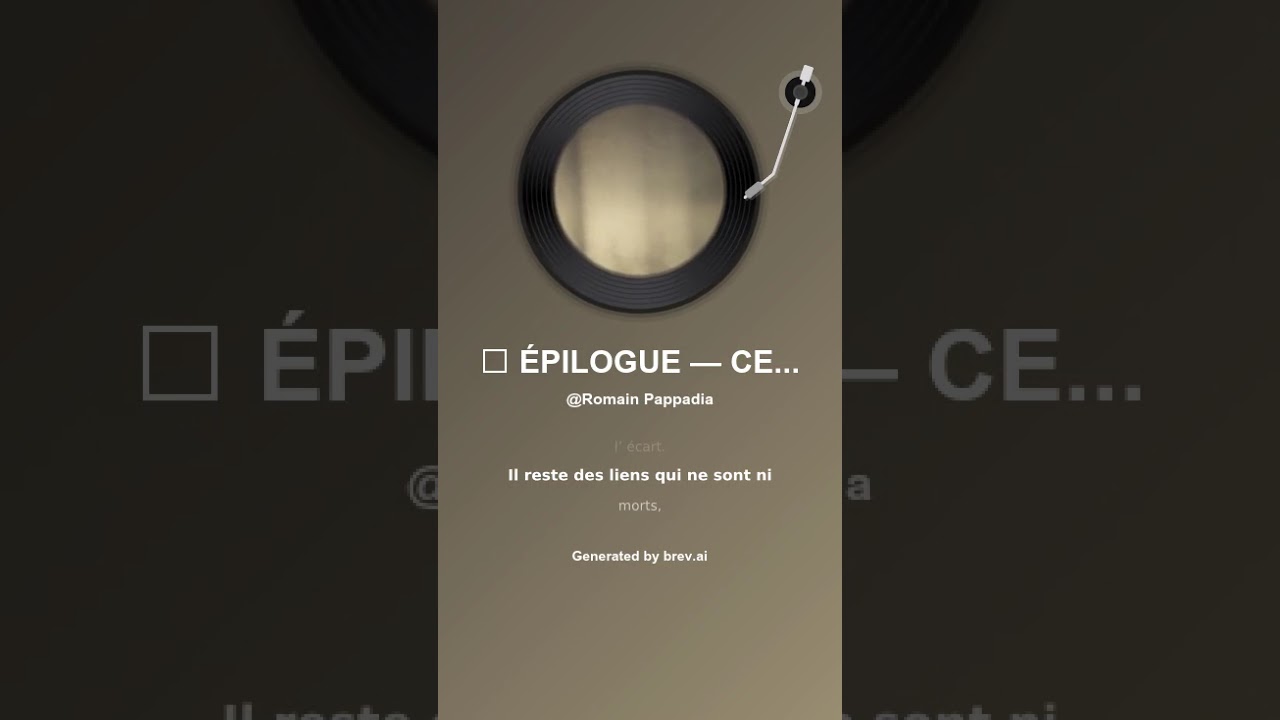 🎧 ÉPILOGUE — CE QUI RESTE
