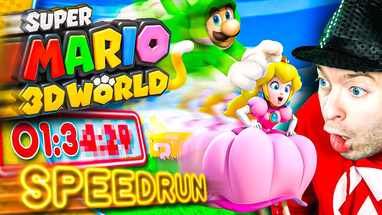 🔴 Super Mario 3D World SPEEDRUN Any% (World Record) | Domtendo Reaktion
