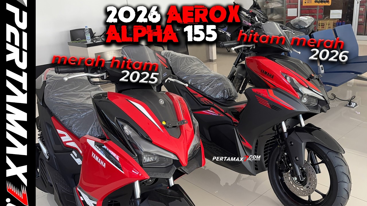 ADU Yamaha AEROX ALPHA Hitam Merah 2026 VS Merah Hitam 2025 Bagus Mana 155 VVA RED Maxi #aeroxalpha