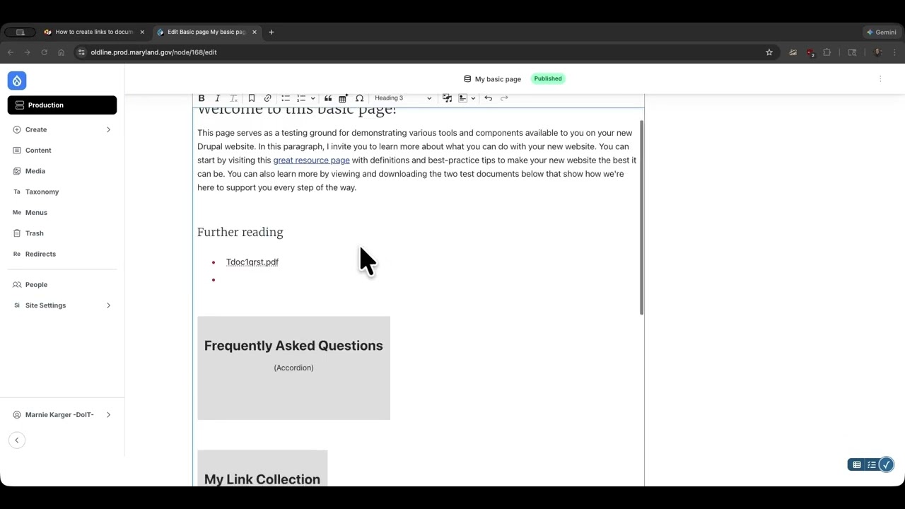 How to Create Links to Documents and Internal Pages