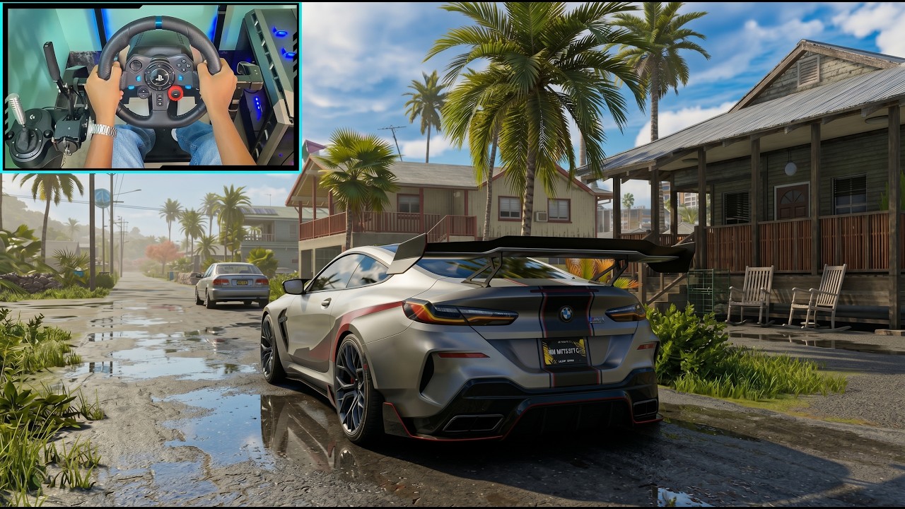 BMW M8 Performance | The crew Motorfest | Cruising with Steering wheel gameplay