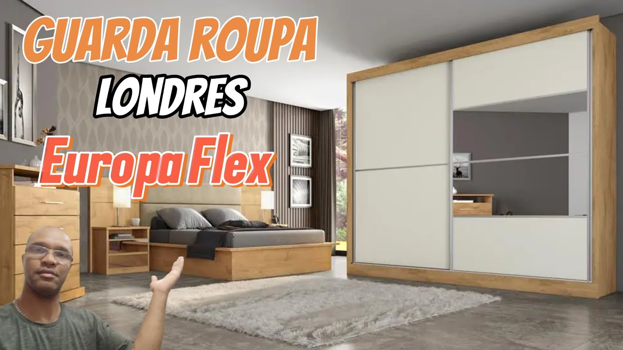 Como montar Guarda-Roupa Europa Londres Flex com Espelho, 2 Portas de Correr e 4 Gavetas 
