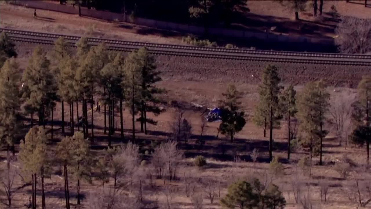 Aerial video of the Arizona DPS helicopter crash in Flagstaff