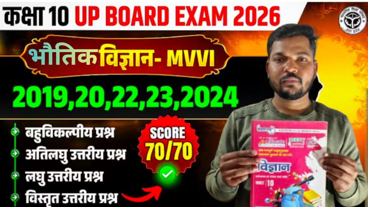 Class 10 UP Board Physics MVVI | 2019,20,22,23,2024 Important Questions | Exam 2026