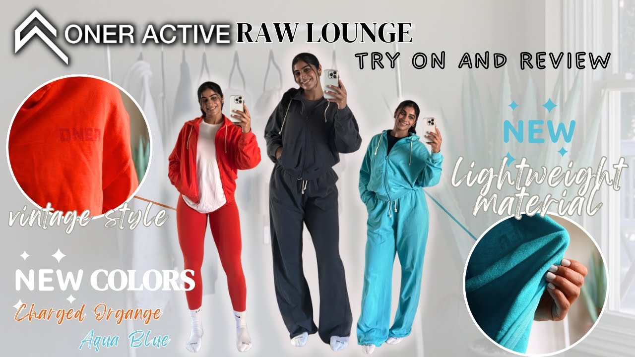 oner active raw lounge try on and review | new lightweight loungewear, new colorways, and more!