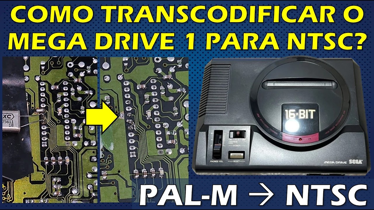COMO TRANSCODIFICAR MEGA DRIVE 1 JAPONÊS DE PAL-M PARA NTSC? TUTORIAL COMPLETO