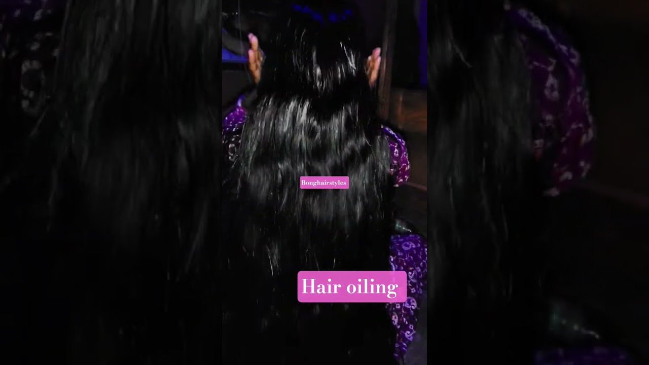 long hair oiling apply #oil #hairoil #blackhair #traditionallook #haircare #bonghairstyles #shorts
