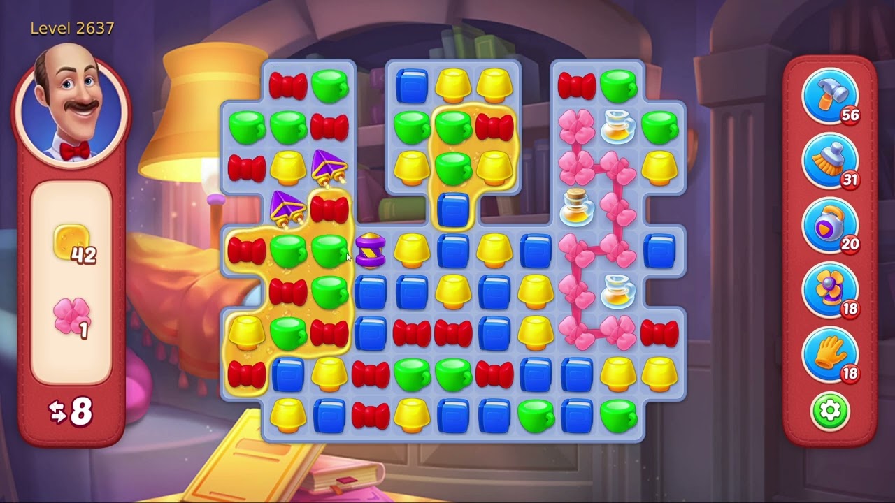 Homescapes Level 2637 - 15 Moves - No Boosters