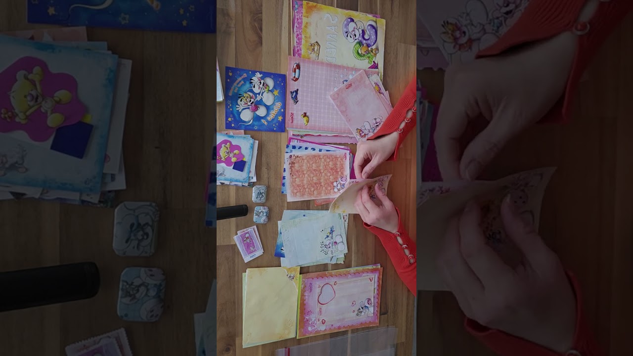 ASMR, rangement de feuilles Diddl dans classeur