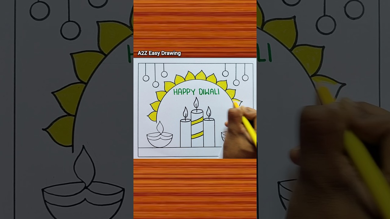 Diwali Drawing Easy And Beautiful / Diwali Festival Drawing #shorts #diwali #2025