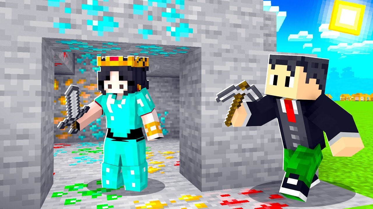 MINA DE OURO VAZIA VS MINA DE OURO CHEIA NO MINECRAFT
