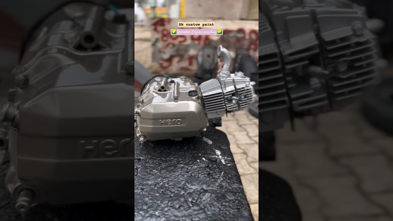 Splendor Engine Painting Selver ✅️ #automobile #splendor#painting #hero