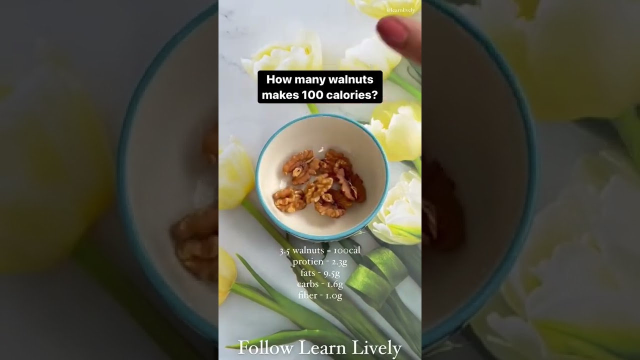 How many #walnuts make up to 100 #calories Day 6 of 7 days different #dryfruit #nuts #seeds #shorts