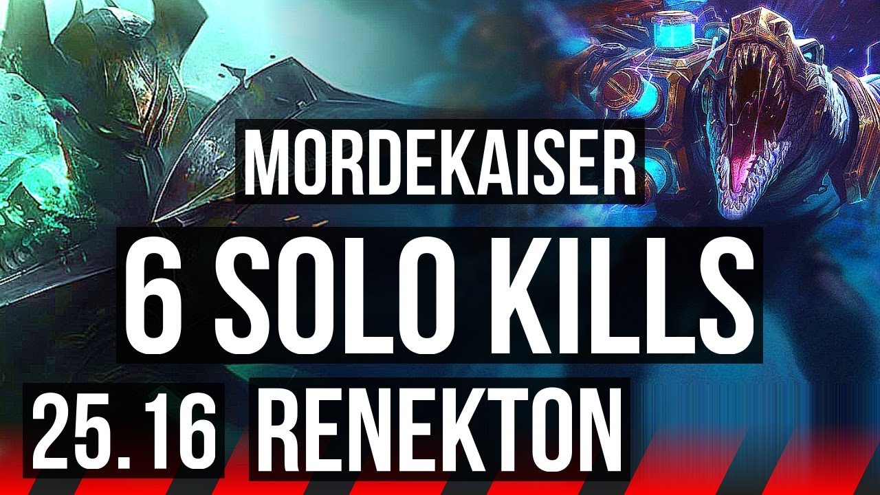 MORDEKAISER vs RENEKTON (TOP) | 6 solo kills, Dominating | KR Master | 25.16