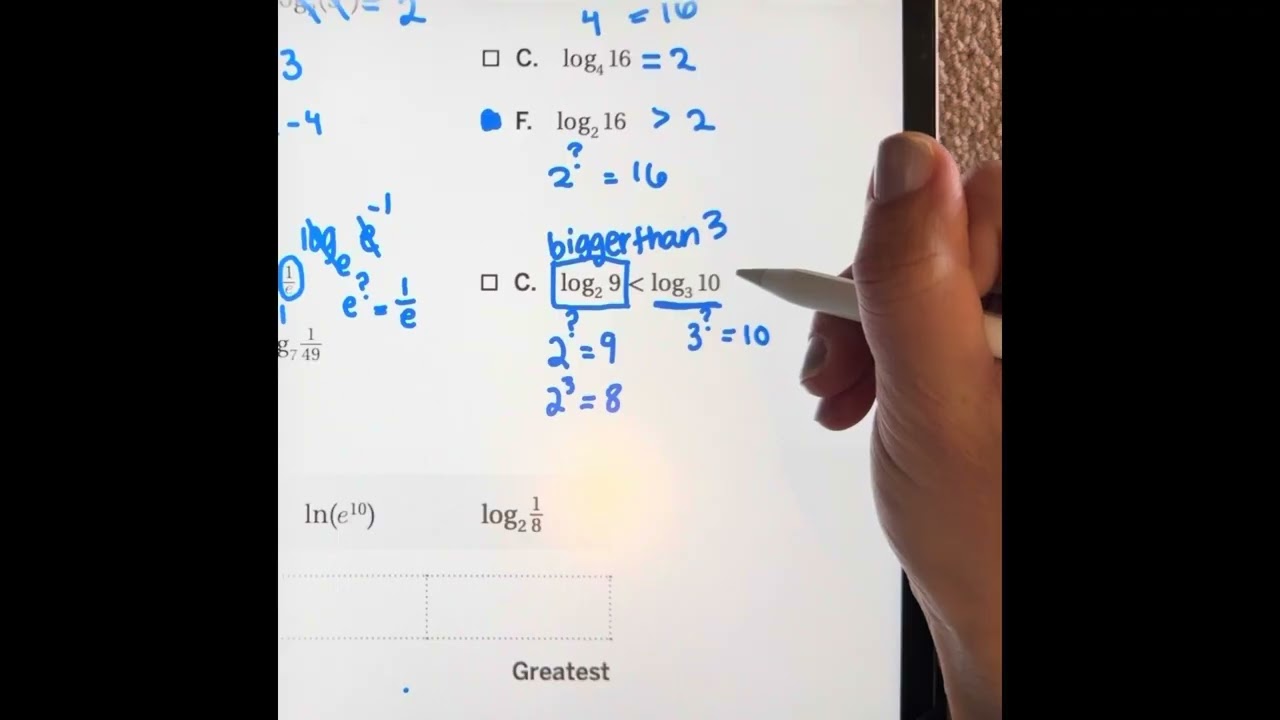 Algebra 2 amplify 6.9 and 6.10 homework. Evaluating Logs and properties of logs