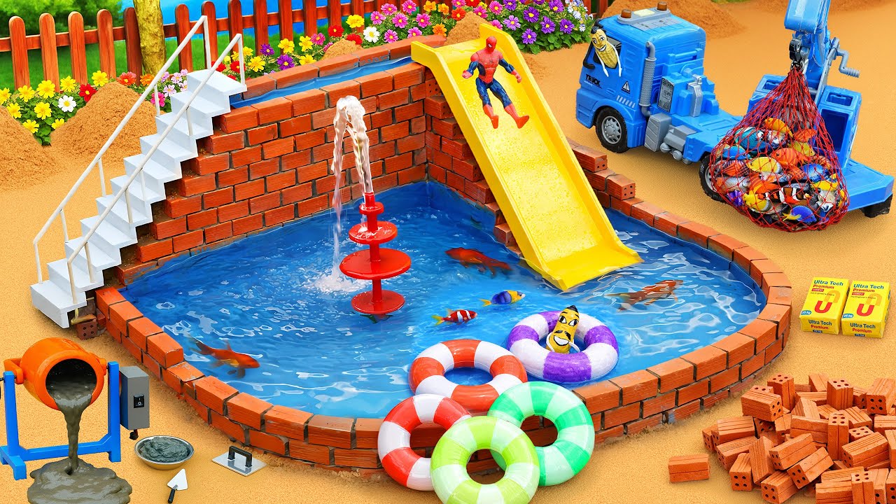 DIY Mini Tractor Science Project Builds a Strong Brick Fish Tank After@DIYTractorKings