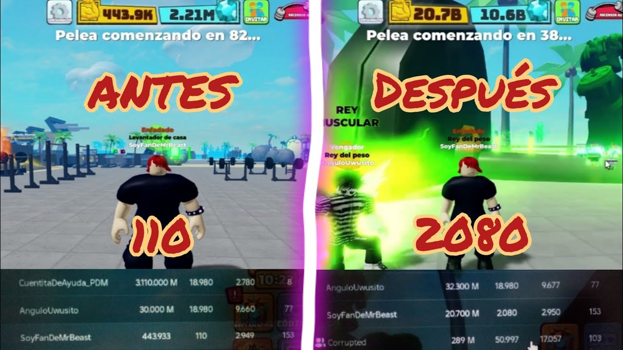Subiendo la cuenta de un suscriptor # 2 [Muscle Legends]