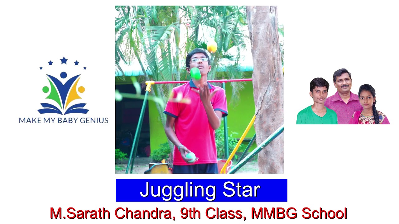 MMBG School || 9th Class Student Sarath Chandra Juggling with Three Balls