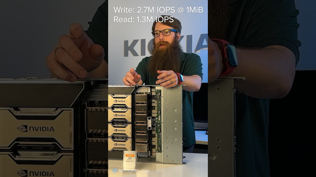 KIOXIA 15TB CD8 SSD performance in a Supermicro 8-way A100 DGX.