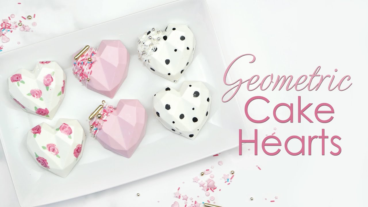 Geometric Cake Hearts Tutorial