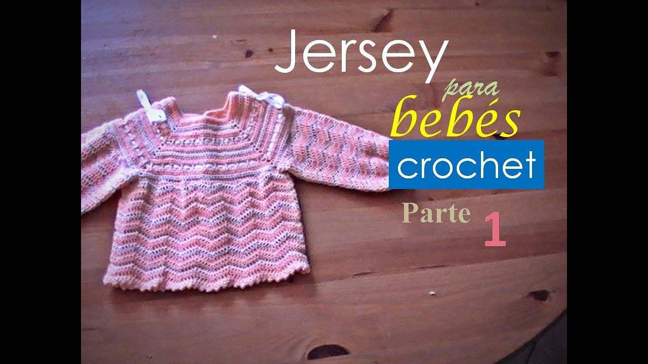 JERSEY bebes a CROCHET parte 1: canesú y mangas (diestros)