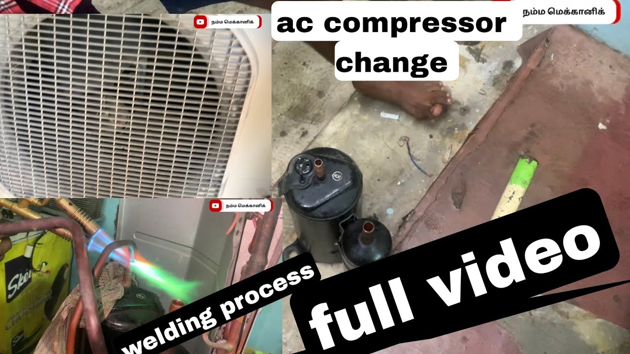 ac compressor change full video #airconditioner #mechanic #second #tamil #கம்ப்ரஸர்