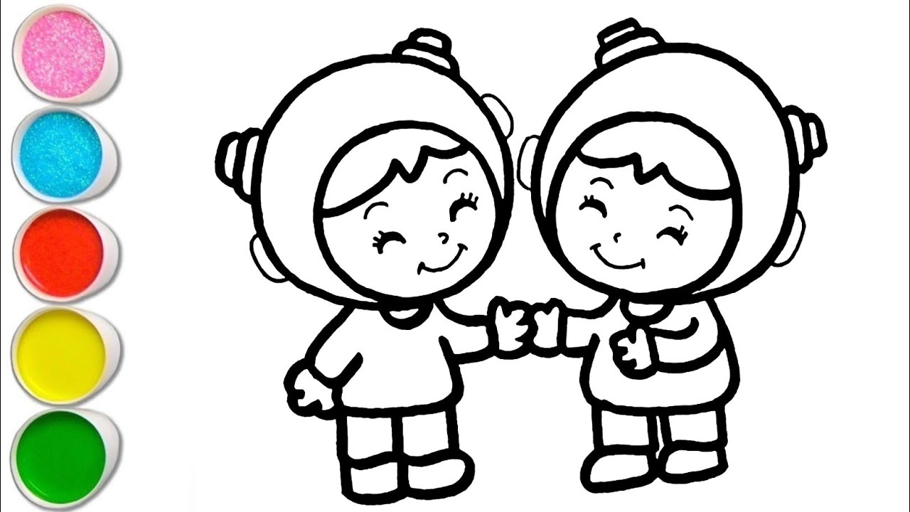 Cute Nina Friends Drawing, Painting and Coloring For Kids and Toddlers_Step by Step Drawing for Kids