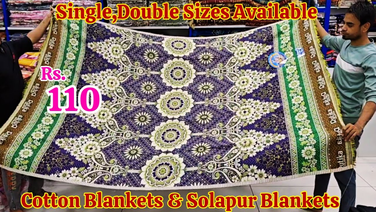 Cotton & Solapur Blankets Whoelsale | Single & Double Bed Sheets With Transport Facility