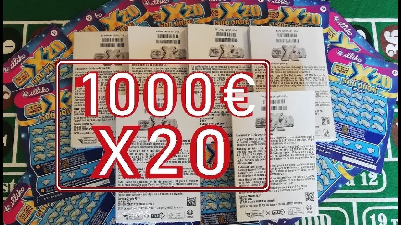 1000€ DE JEUX À GRATTER X20 ❌ Grattage de 200 Tickets X20 de la FDJ, soit 1000€ de grattage au total
