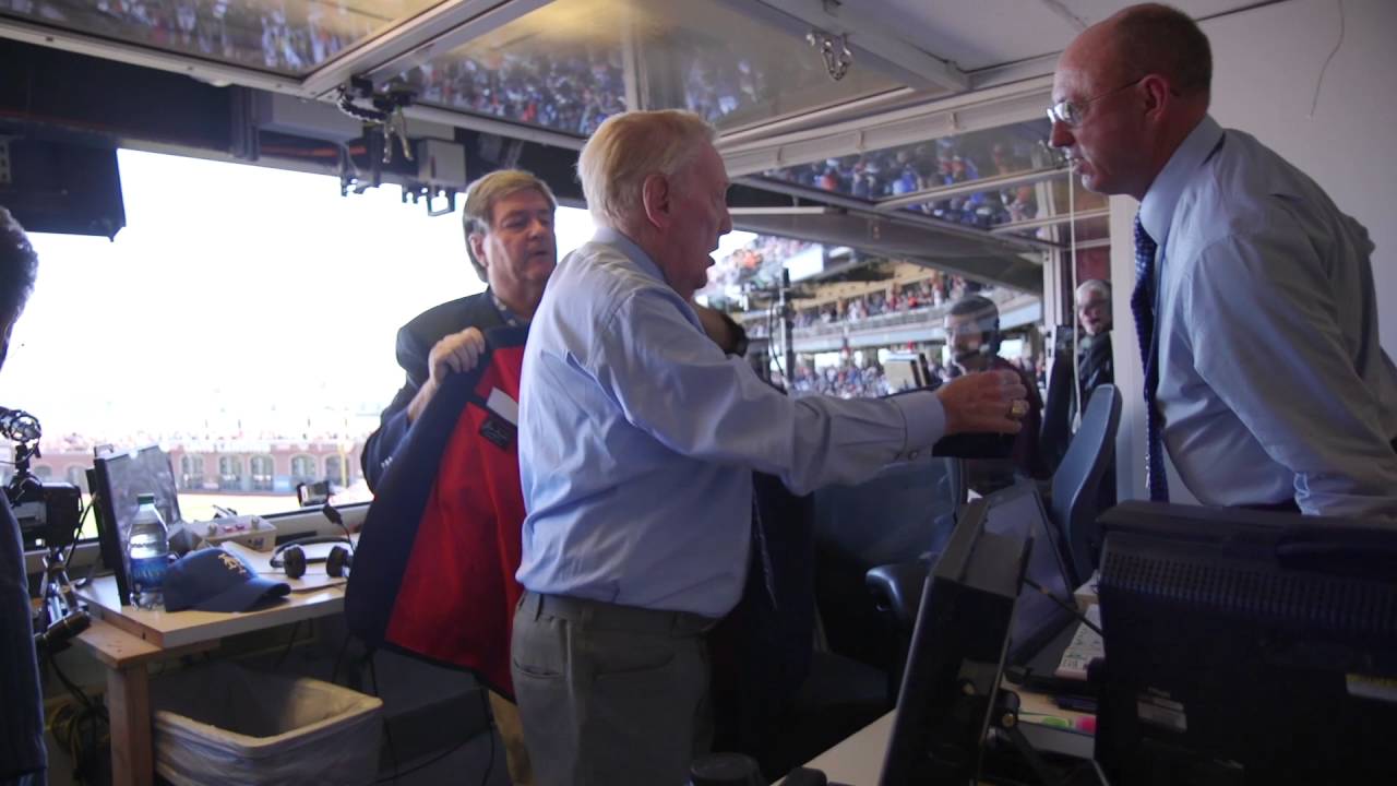 Inside Booth For Dodgers' Broadcaster Vin Scully's Final Call And Exit