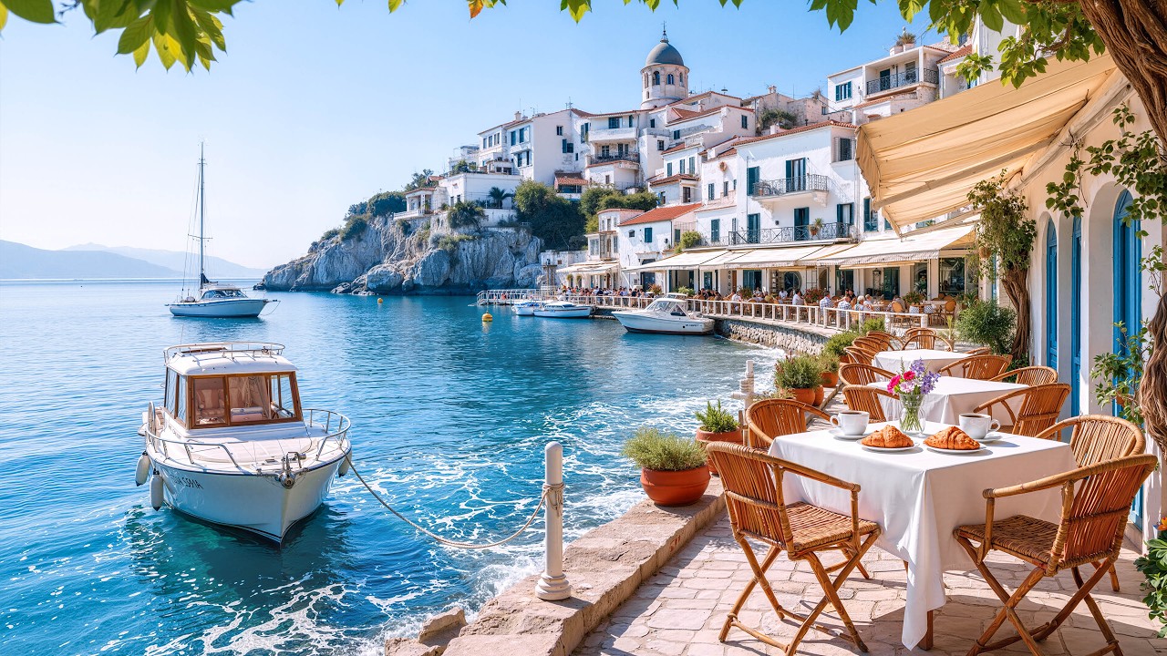 Relaxing Mediterranean Coastline Bossa Nova ☀️ Elegant Smooth Jazz