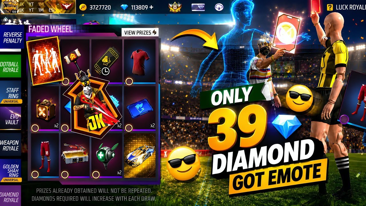 REVERSE PENALTY EMOTE EVENT || NEW FADED WHEEL EVENT UNLOCK || FREE FIRE NEW EVENT TODAY 