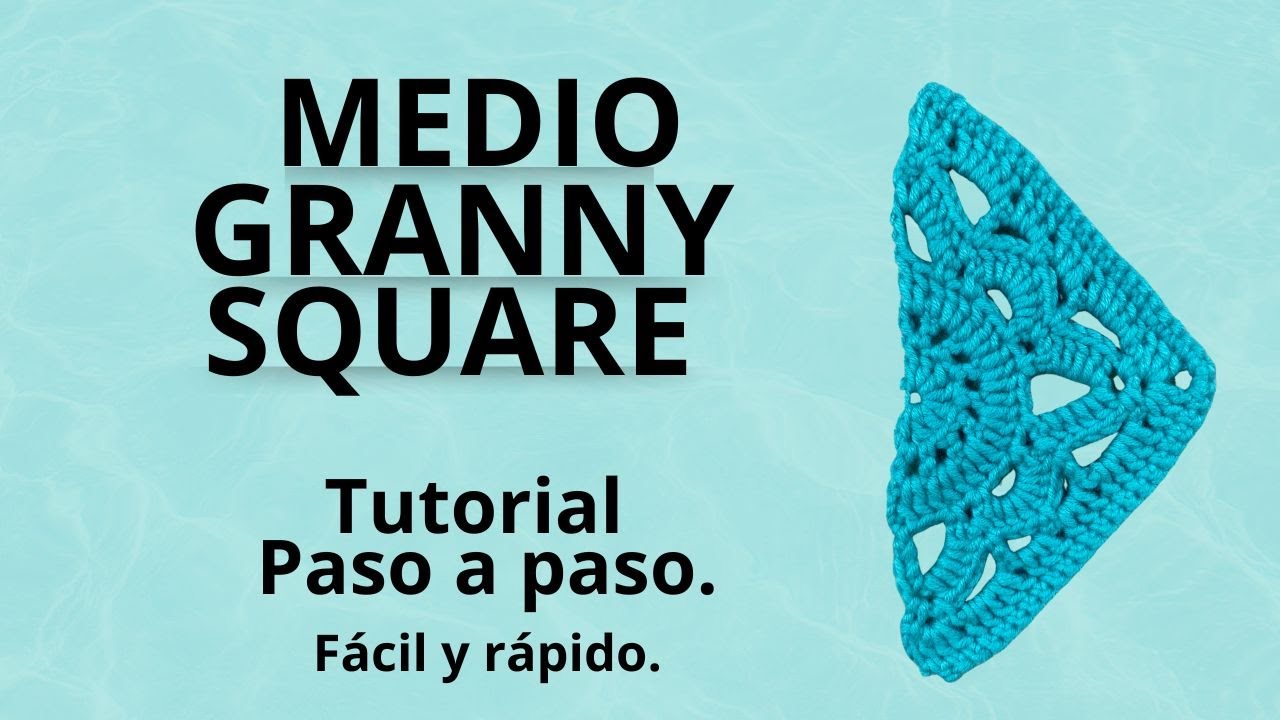 Tutorial MEDIO granny/TRIANGULO a crochet paso a paso f&aacute;cil y r&aacute;pido.
