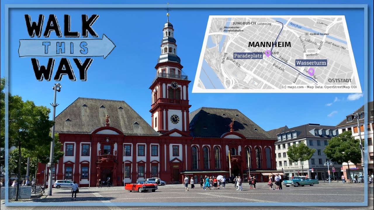 Mannheim Planken from Kurpfalzbrücke to Wasserturm Walking Tour - 4k