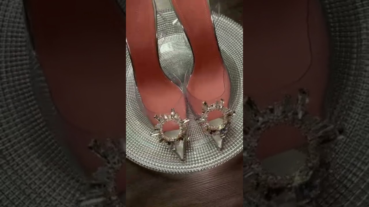 Amina Muaddi Begum glass slipper sling back. Stunning shoes renamed Shamsiya!