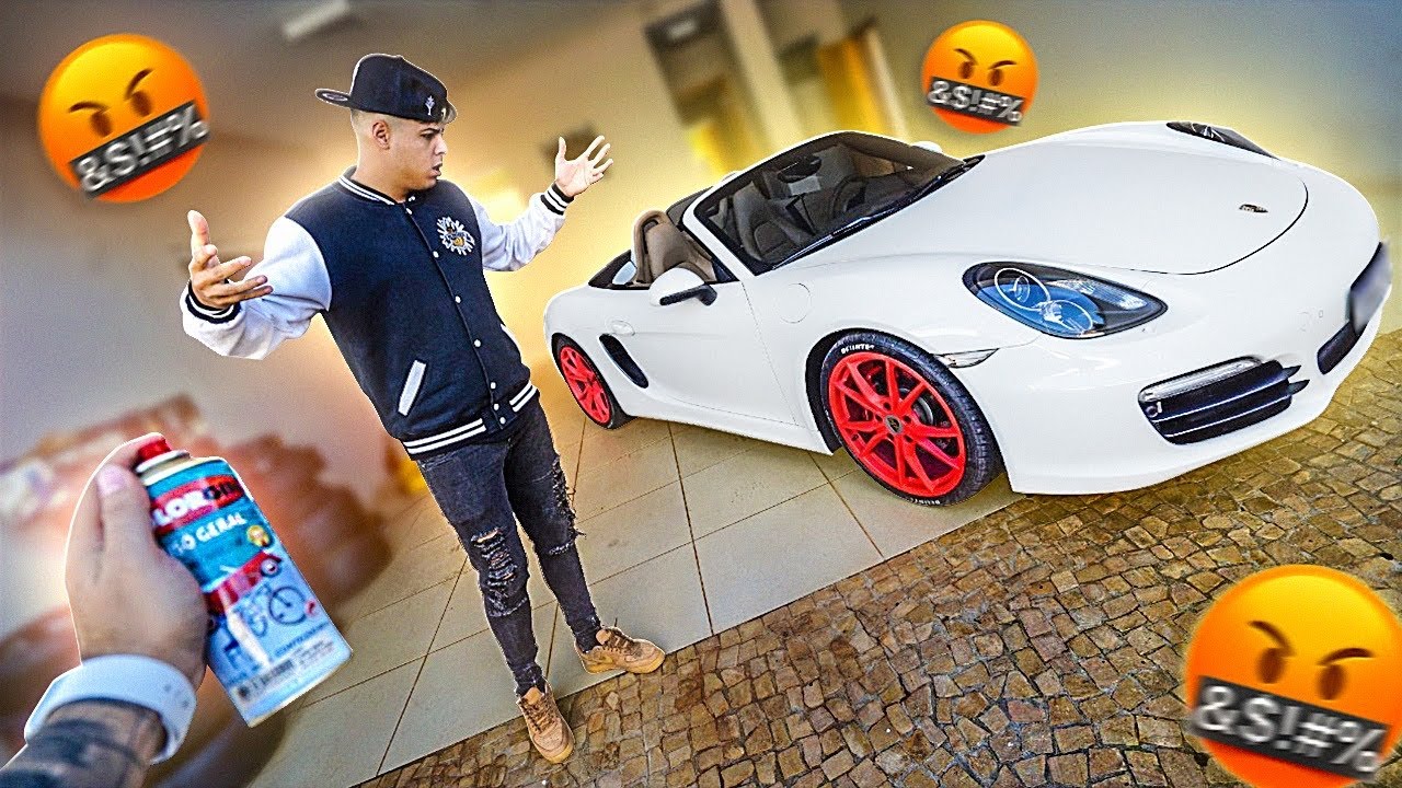 VINGANÇA - PINTEI AS RODAS DO PORSCHE DE ROSA !! 😱