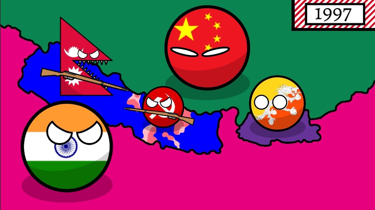 History of Nepal and Bhutane 1900-2021 [Countryballs]