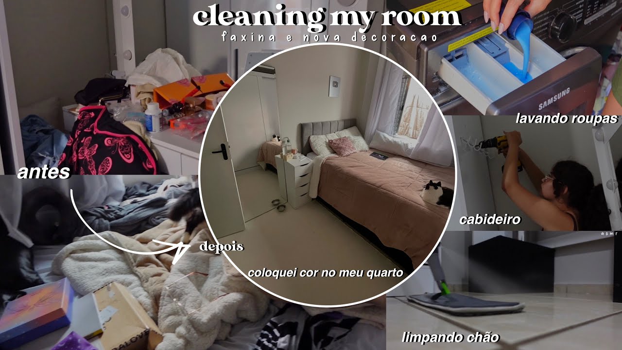 cleaning my room: faxina + nova decoração no quarto💕