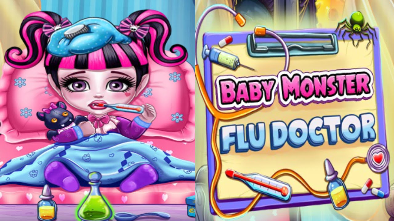 Baby Monster Flu Doctor Monster High Baby Draculaura Flu Doctor  Cute Game for Children