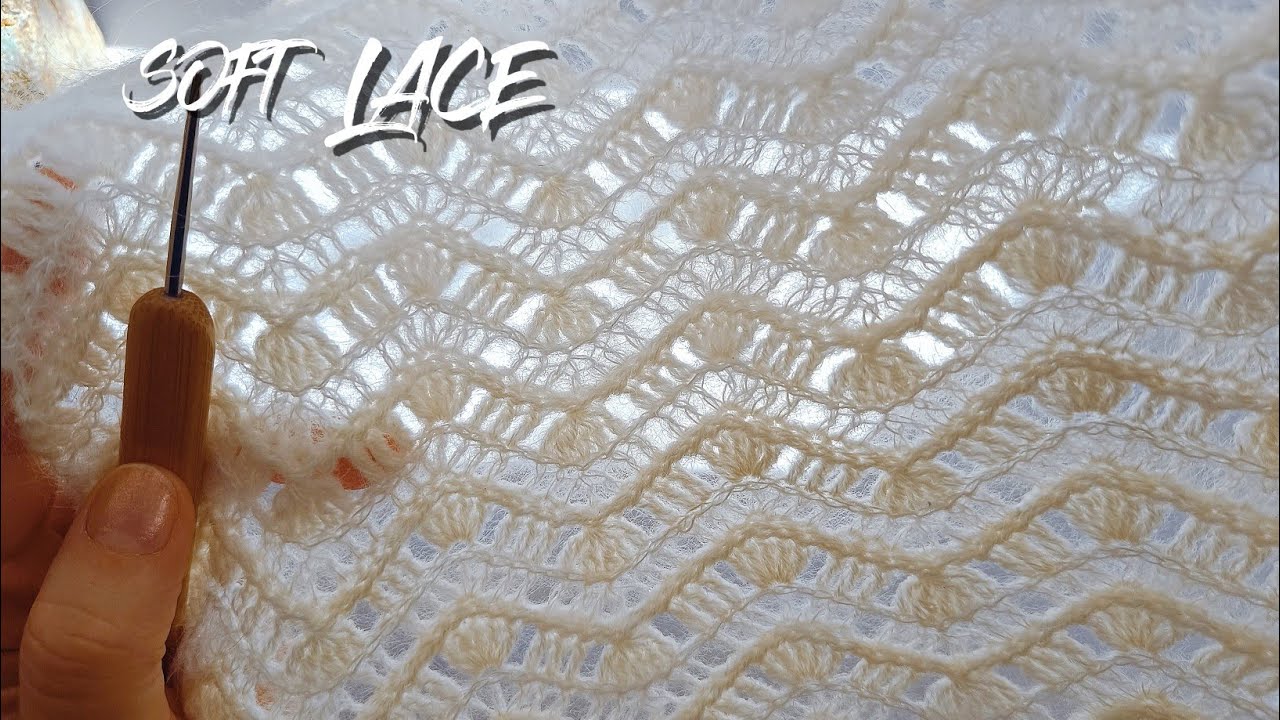 Lace Crochet Stitch Pattern Perfect For Shawls, Sweaters, and more