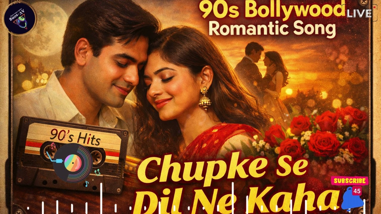 90s Romantic Hindi Song 💕 | Chupke Se Dil Ne Kaha | Old Bollywood Vibes