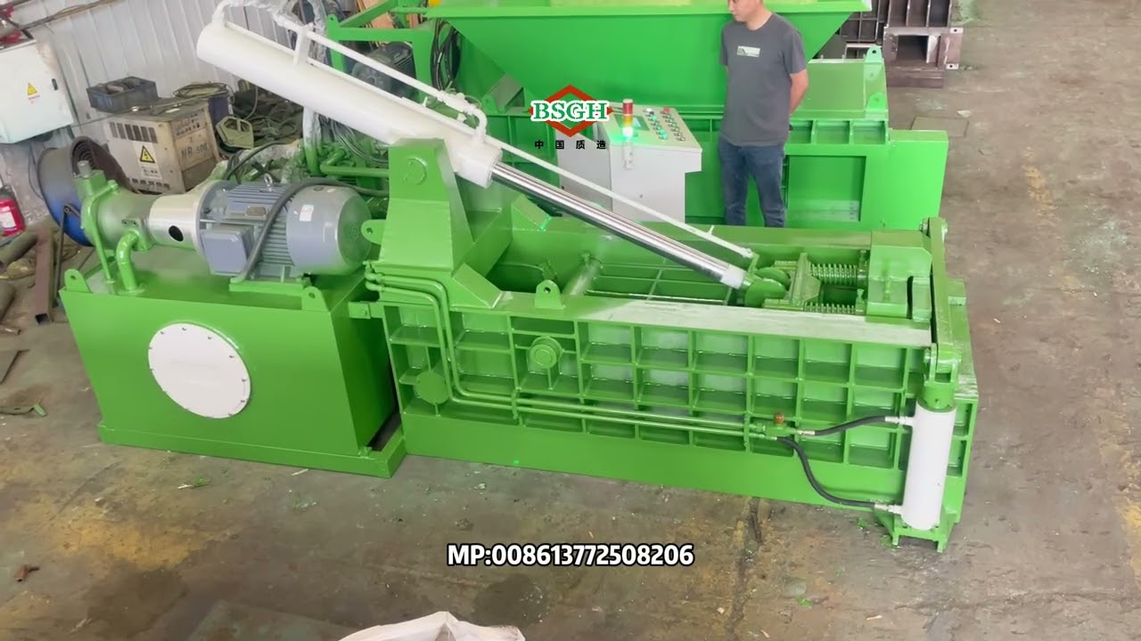 160T Front Push Metal Baler for Cyprus Client | Hydraulic Scrap Metal Baling Machine Demo