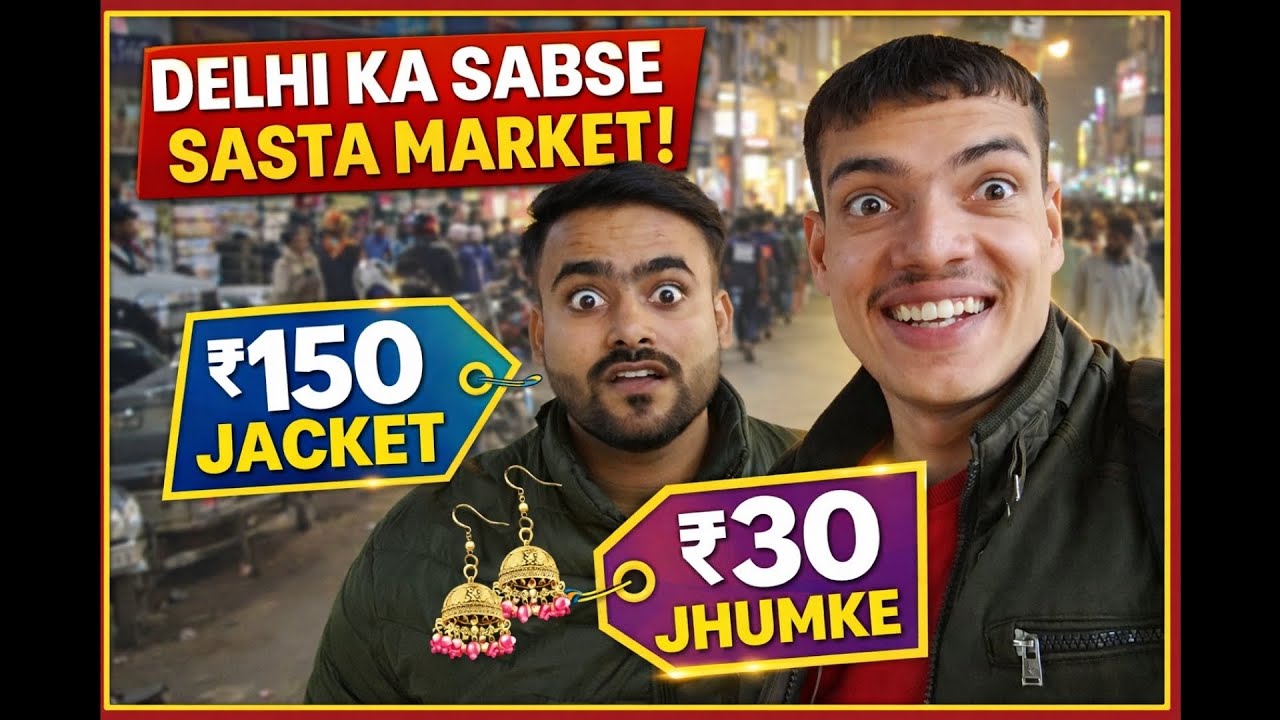 Delhi ka Sabse Sasta Market 😱 | ₹150 Jacket, ₹100 T-Shirt, ₹30 Jhumke | Nomadic Tushar 