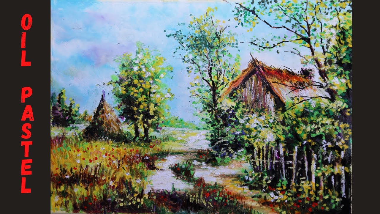 Ölpastellkreide malen Tutorial für Anfänger Mischtechnik, Pastel Painting for beginners, mixed media